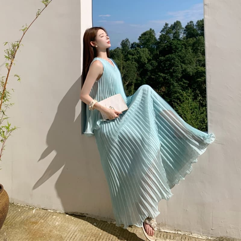 icelolly 해변가 착용 가져 가라. 휴가 바람 Tulle 조끼 슬립 여성 드레스 초여름 고유 한 아름다운 작은 치마 이미지 4