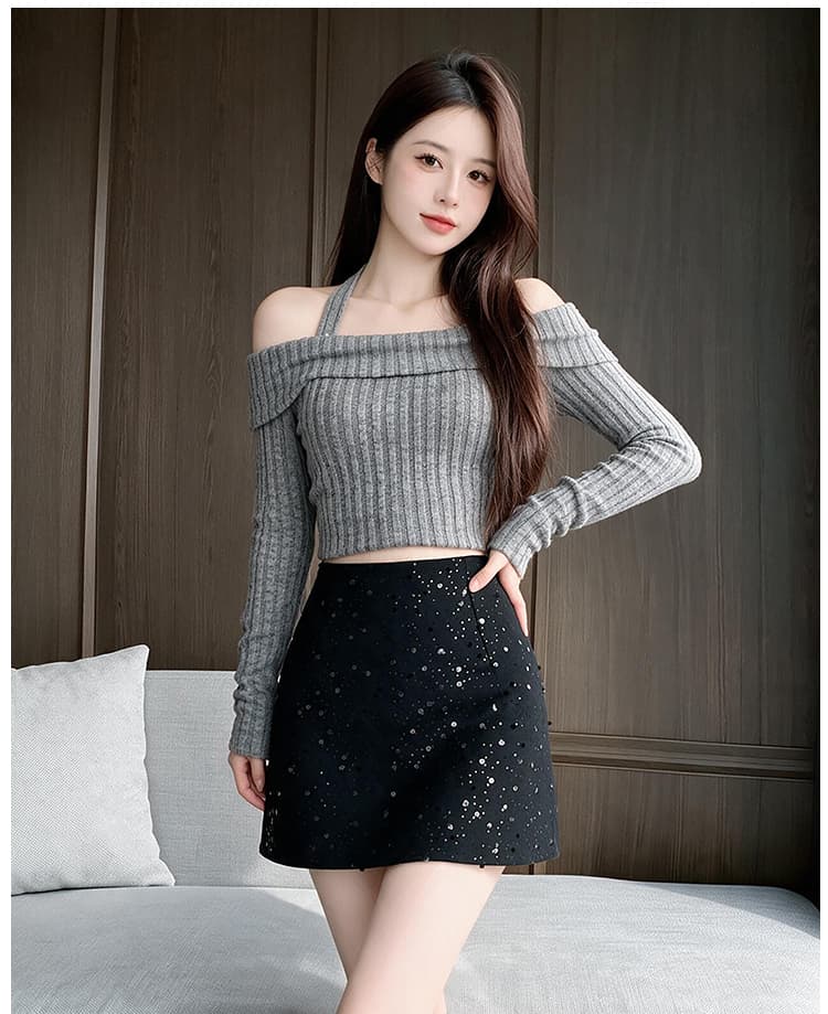 실사 레트로 세련된 스팽글 도트 무늬 반신 스커트 여성 2026 가을 새로운 품격 우아함 한 마디 타이트 스커트 상세 이미지 23