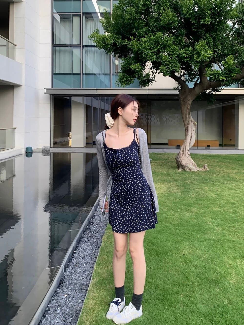 프랑스식 레이스업 해변가 휴가 슬립 드레스 마이크로 ~을 통해 프릴 자외선 차단 오픈 가디건 투피스 세트 세트 상세 이미지 4