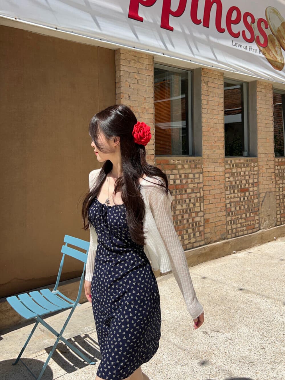 2026 봄 여름 새로운 꽃무늬 슬립 여성 드레스 슬림해 보이는 오픈 가디건 투피스 세트 세트 상세 이미지 20