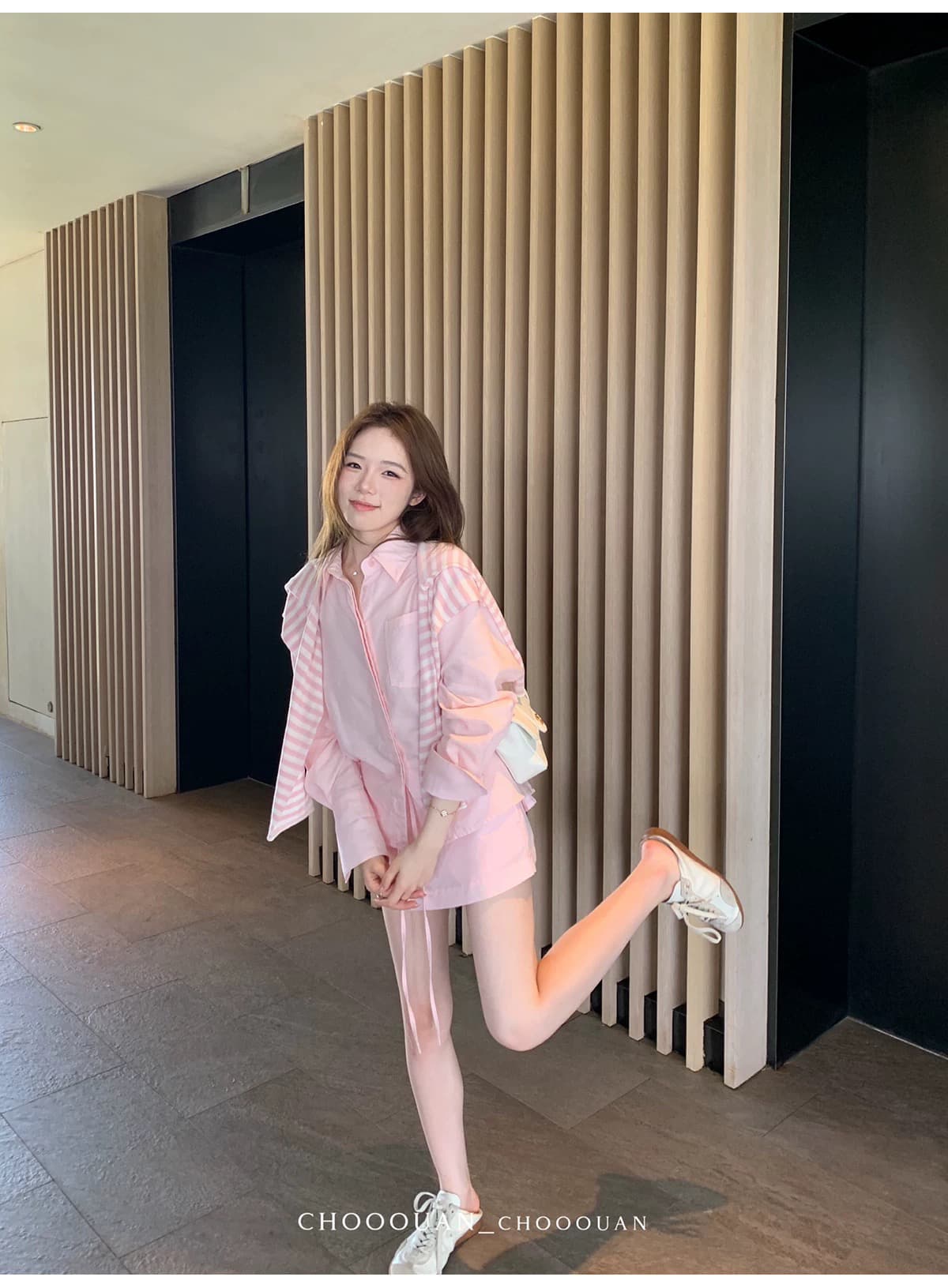 주간 실크 아마 세트 여성 짧은 루즈핏 수 있습니다. 허리 수축 셔츠 인사이드 펌프 로프 미니 스커트 투피스 세트 상세 이미지 14