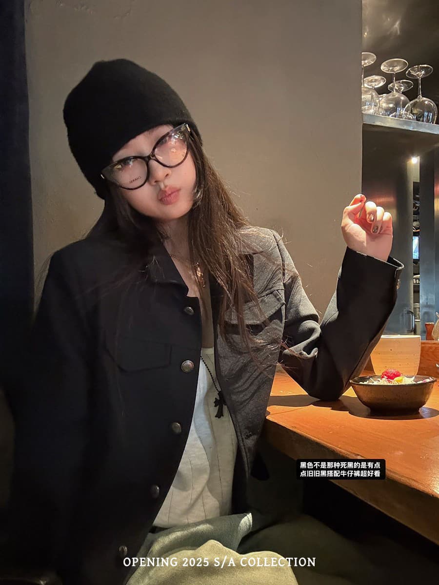 한 부서 폴로 칼라 이른 가을 짧은 여성 코트 상세 이미지 8