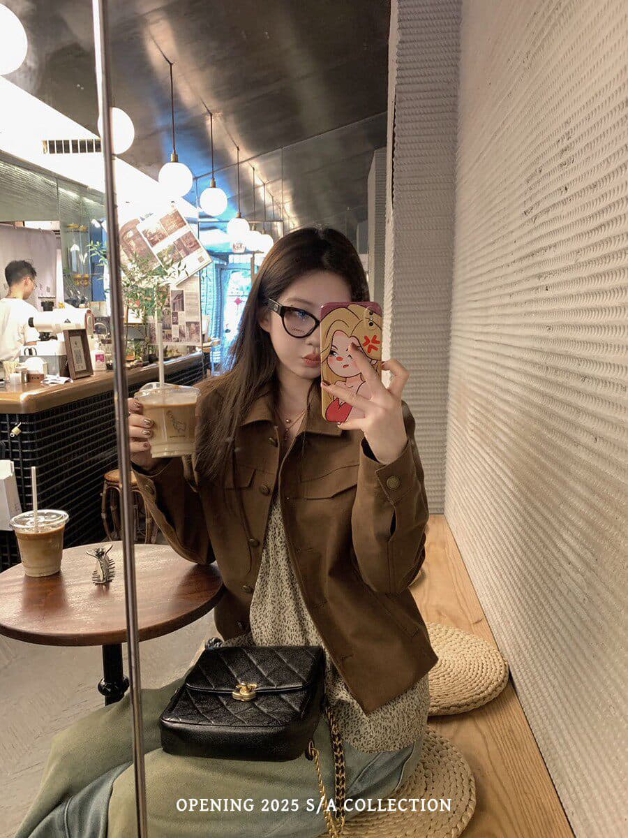 한 부서 폴로 칼라 이른 가을 짧은 여성 코트 상세 이미지 15
