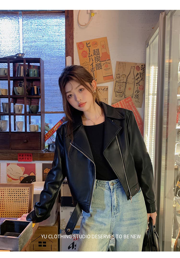 가을 켜기 새로운 가죽 재킷 여성 코트 상세 이미지 15