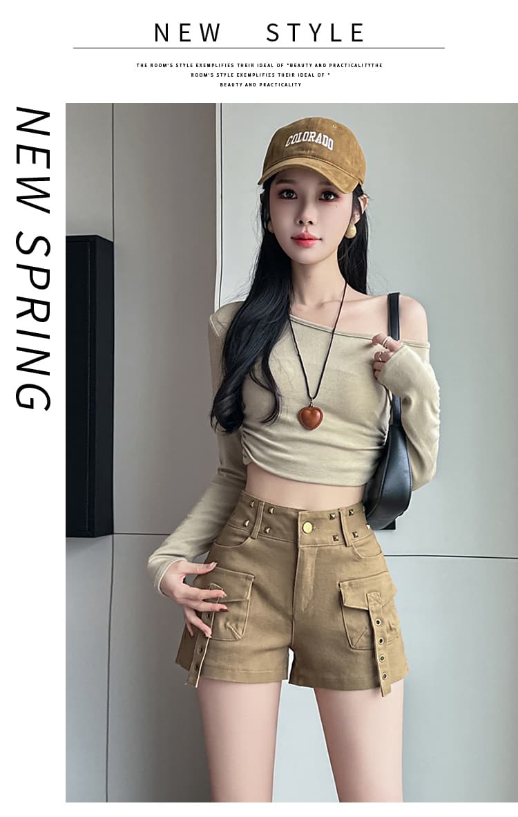실사 봄 여름 새로운 아메리칸 레트로 품격 연령 감소 징 핫걸 하이웨이스트 워시 물 데님 넓은 다리가 짧다. 바지 핫 바지 상세 이미지 12