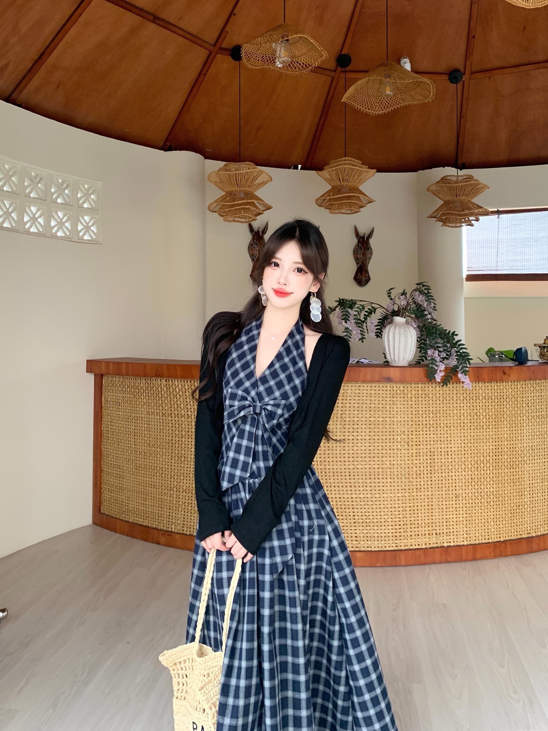 2026 여름 새로운 지방 mm 빅 사이즈 여성 의류 순수한 욕망 바람 투피스 세트 오픈 가디건 다용도 나비 매듭 점프 슈트 치마 세트 상세 이미지 5
