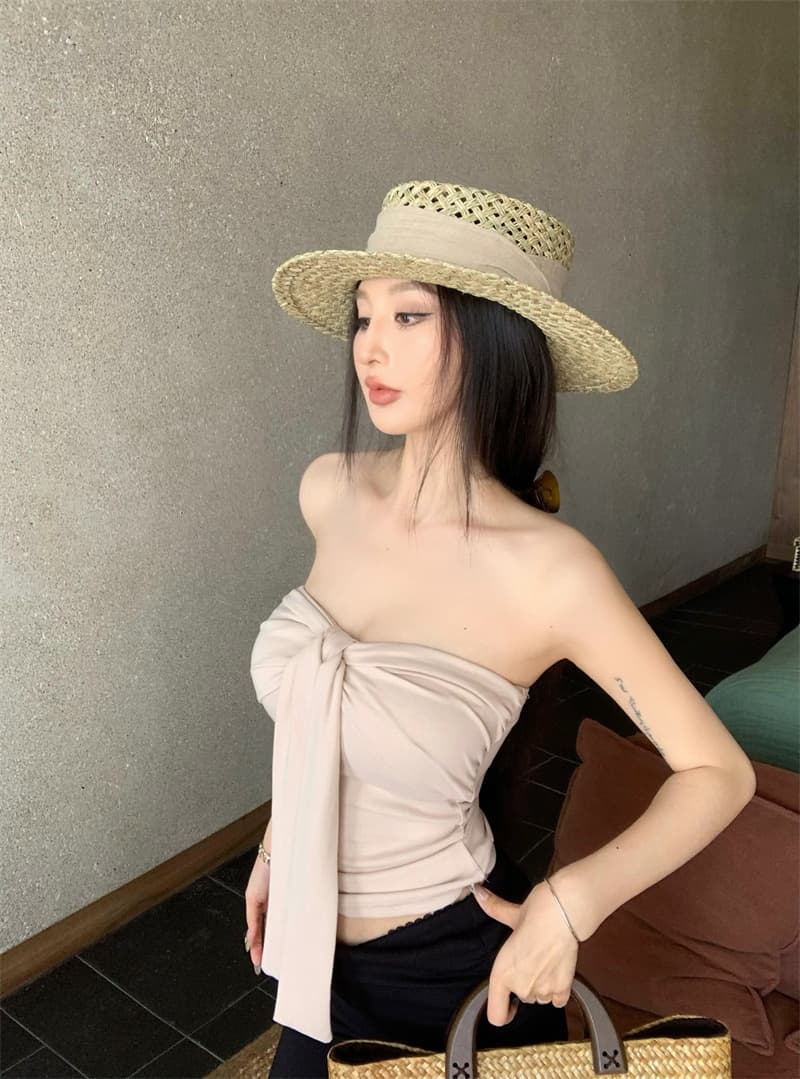실사 정가 레트로 품격 섹시함 핫걸 다용도 튜브탑 조끼 맨위 벨트 가슴 패드 상세 이미지 20