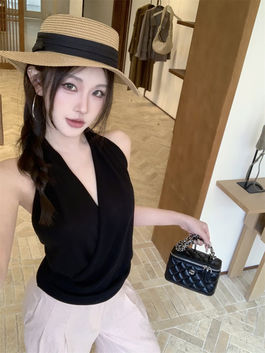 실사 정가 오래된 돈 바람 디자인 센스 품격 니트 행침 목 조끼 맨위 다용도 넓은 다리 길이 바지 세트 상세 이미지 8