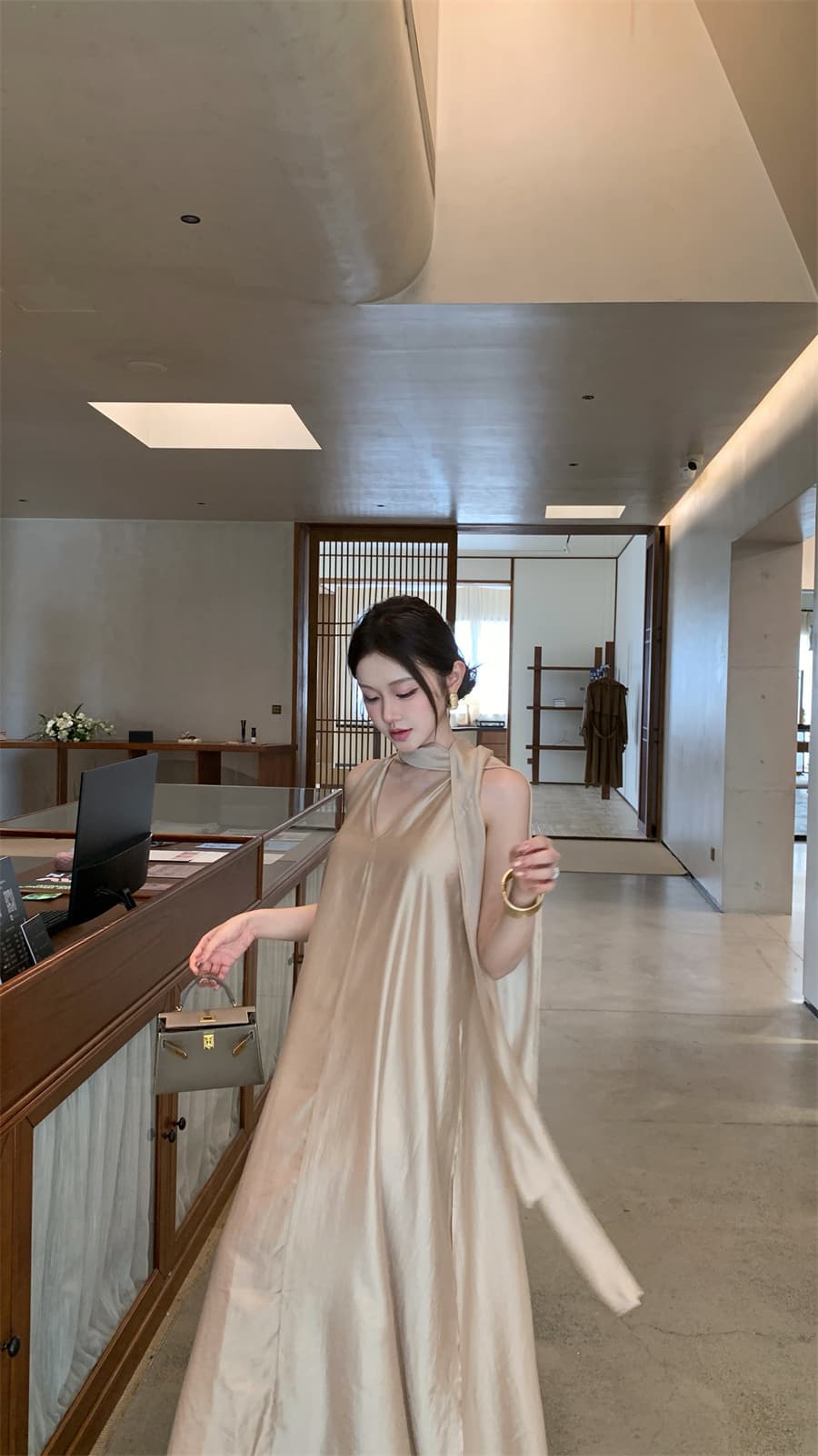 실사 정가 한 부서 다양한 착용 가져 가라. 디자인 센스 전후 웨어러블 조끼 점프 슈트 롱 스커트 상세 이미지 3