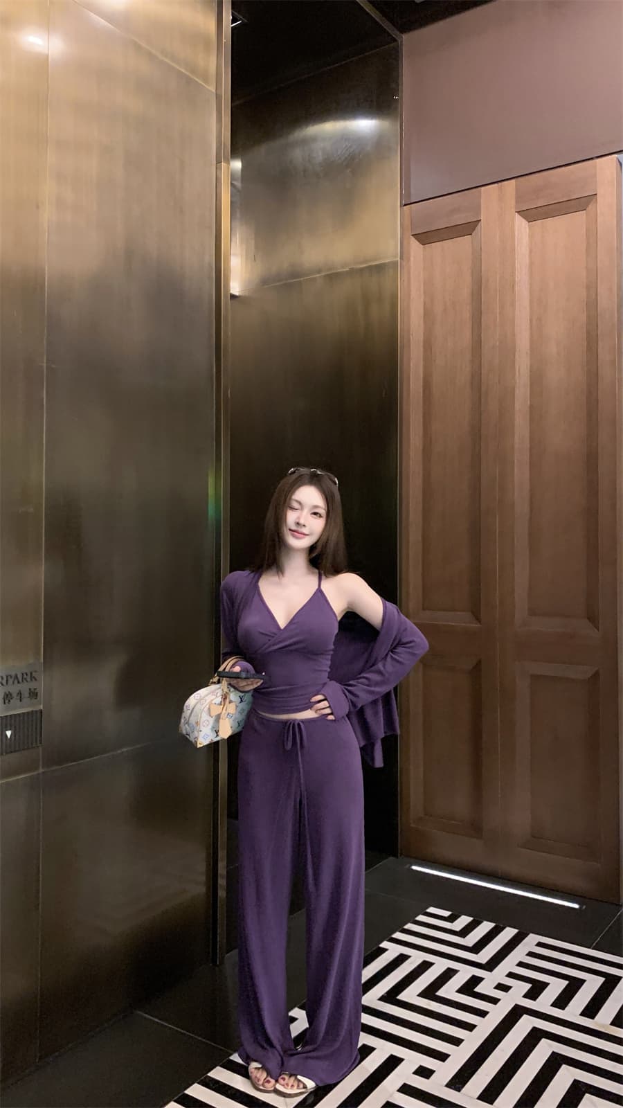 실사 정가 프라임 연 수리 용량 세트 느슨함 센스 오픈 가디건 슬립 캐주얼 바지 3종 세트 세트 상세 이미지 23