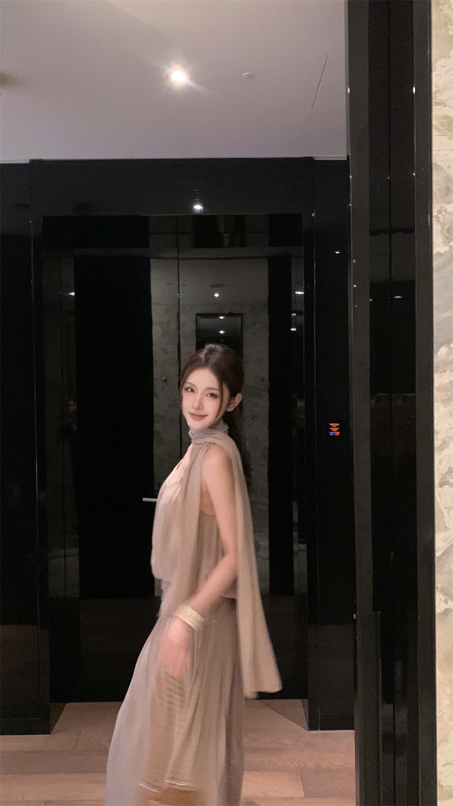 실사 정가 수퍼 모델 고급 센스 섹시함 핫걸 슬립 반신 치마 세트 경기 리본 상세 이미지 7