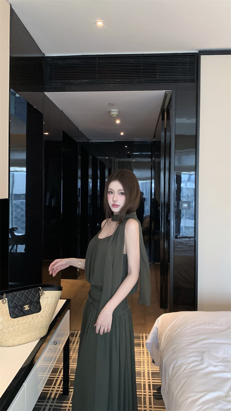 실사 정가 수퍼 모델 고급 센스 섹시함 핫걸 슬립 반신 치마 세트 경기 리본 상세 이미지 15