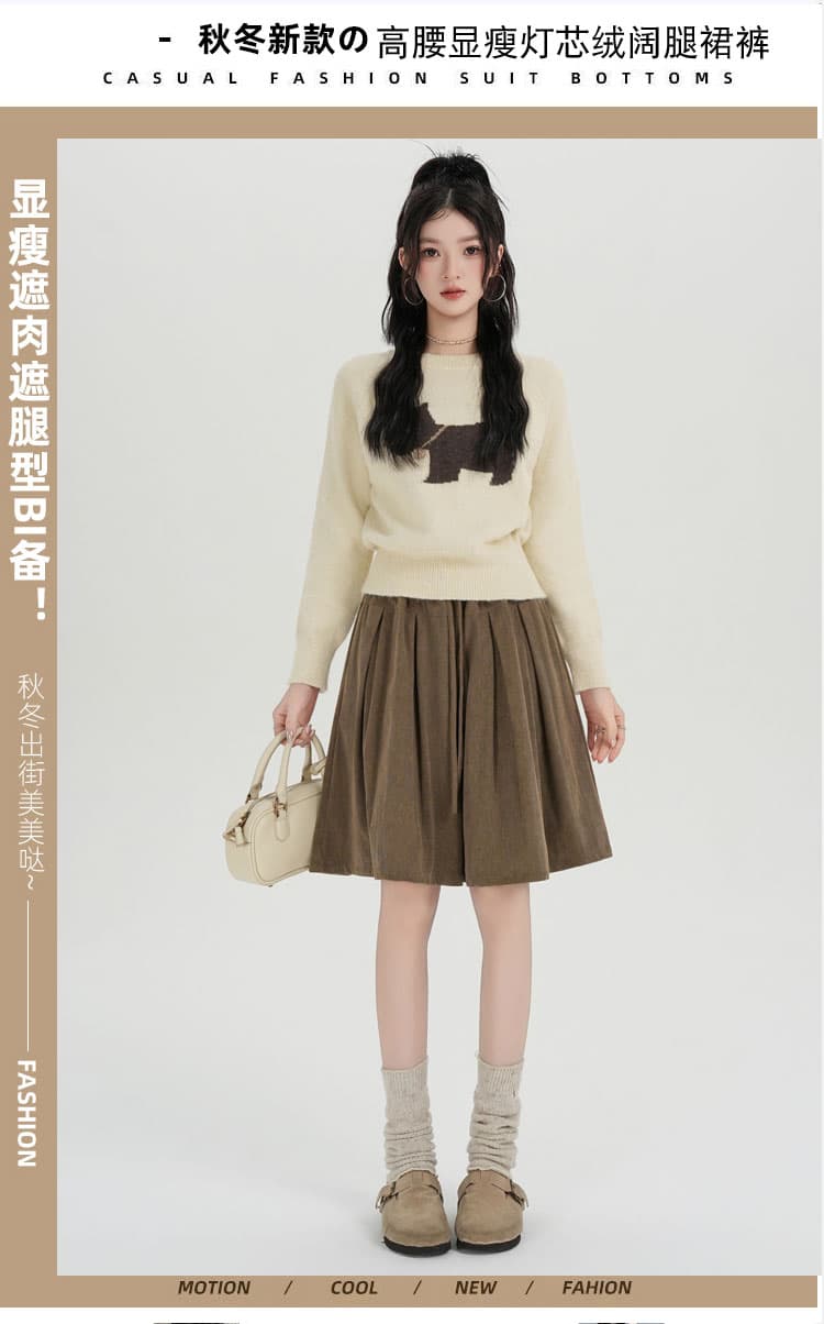실사 2026 가을 겨울 새로운 슬림해 보이는 다용도 코듀로이 오부 바지 펌프 로프 캐주얼 바지 상세 이미지 1