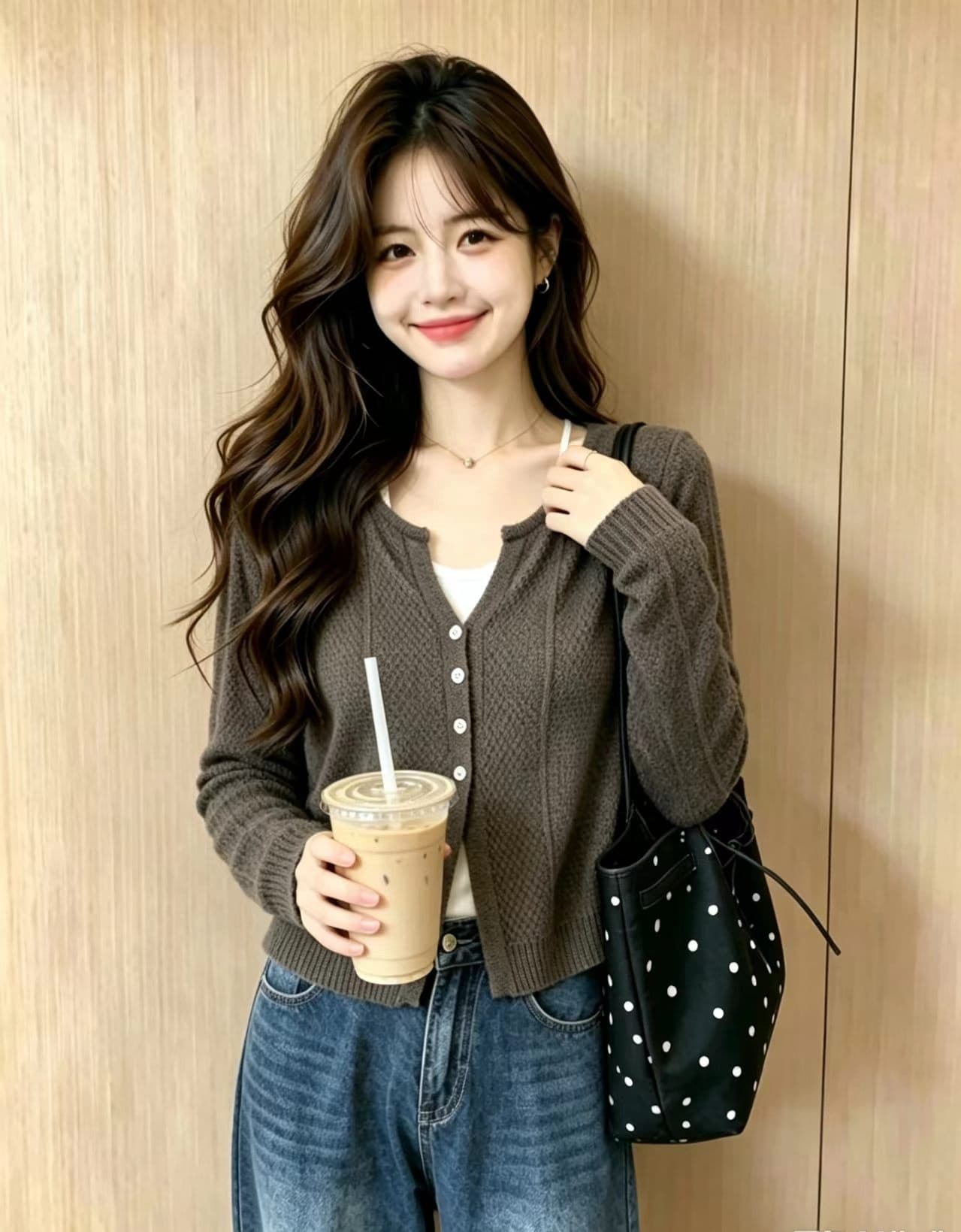 실사 디자인 센스 페이크 레이어드 행침 목 니트 맨위 이른 가을 새로운 느긋한 바람 쇼트 스타일 슬림해 보이는 니트 오픈 가디건 여성 상세 이미지 4