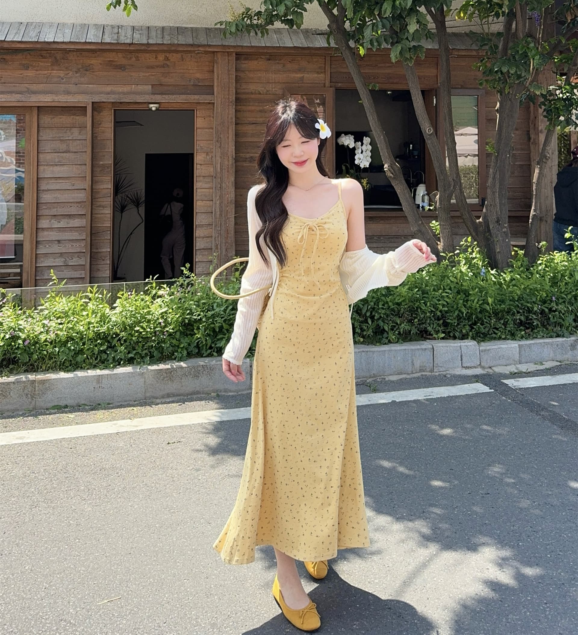 실사 빅 사이즈 2026 봄 여름 슬립 드레스 여성 투피스 세트 오픈 가디건 롱 코트 드레스 해변가 휴가 여름 이미지 2