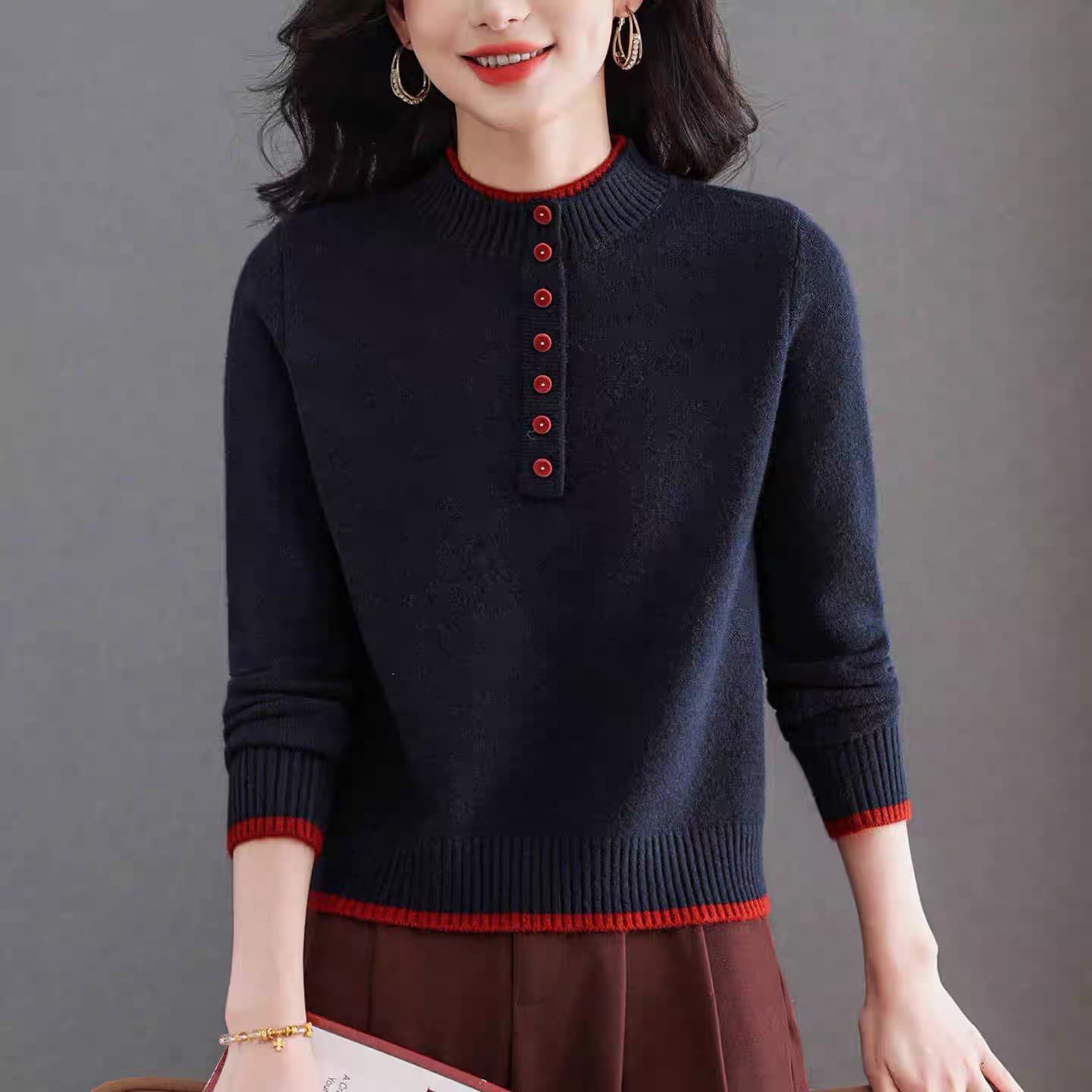 가을 겨울철 폴로 칼라 양모 오픈 가디건 여성 루즈핏 다용도 트위스트 꽃 지퍼 쇼트 스타일 스웨터 양모 니트 재킷 이미지 4