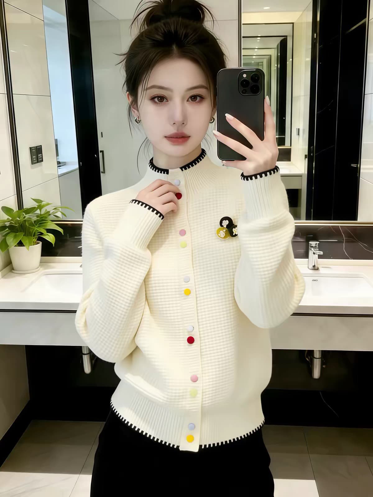 한 부서 반하이넥 니트 스웨터 스웨터 여성 코트 2026 새로운 가을 의상 고유 한 아름다운 자이언트 잘 생긴 ~ 중 작은 맨위 상세 이미지 3