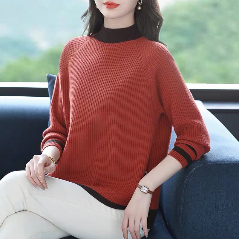 고급 회색 스웨터 가을 겨울 외국 가스 연령 감소 어머니 드레스 카디건 빅 사이즈 루즈핏 아름다운 인사이드 가져 가라. 니트 기본 셔츠 이미지 4