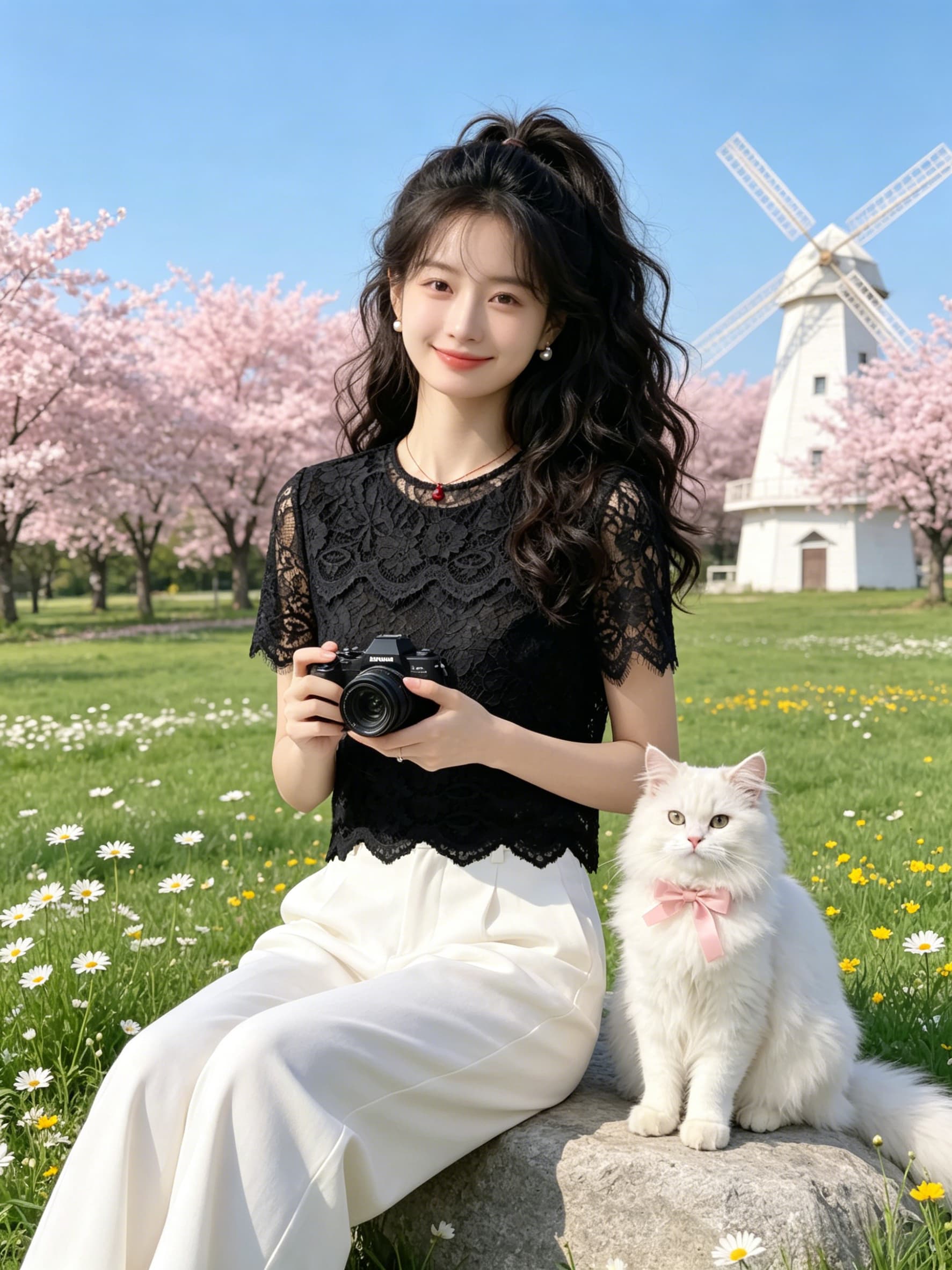 고급 레이스 홀로우 아웃 티셔츠 여성 여름 새로운 디자인 센스 작은 대중 Chic 루즈핏 패션 라운드 넥 반팔 맨위 이미지 4