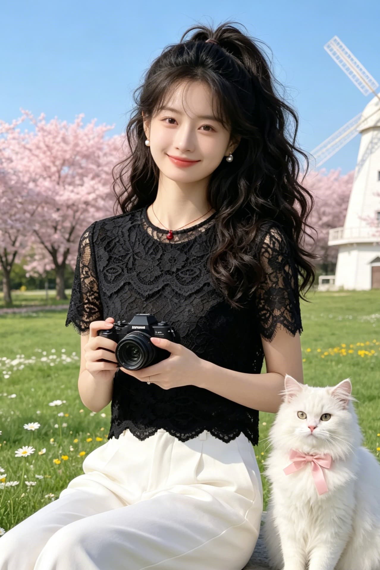 고급 레이스 홀로우 아웃 티셔츠 여성 여름 새로운 디자인 센스 작은 대중 Chic 루즈핏 패션 라운드 넥 반팔 맨위 이미지 7