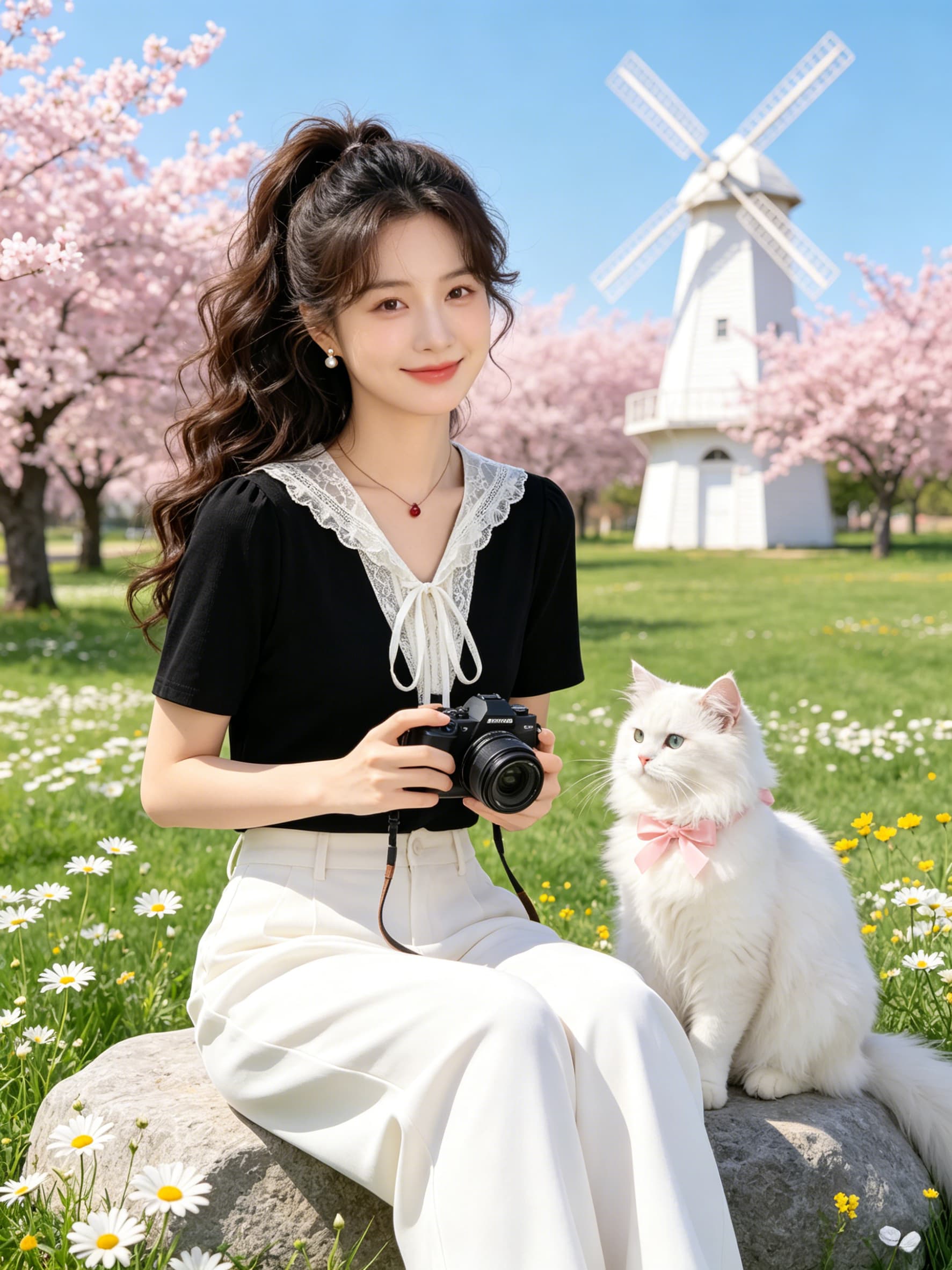 패션 디자인 센스 긍정적 인 어깨 해군 칼라 레이스업 티셔츠 여성 여름 새로운 패치워크 레이스 작은 셔츠 다용도 맨위 이미지 4