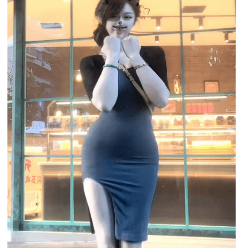 한 부서 순수한 욕망 핫걸 품격 섹시함 회색 트임 슬립 여성 드레스 여름 몸매 가꾸기 슬림해 보이는 타이트 스커트 미니 스커트