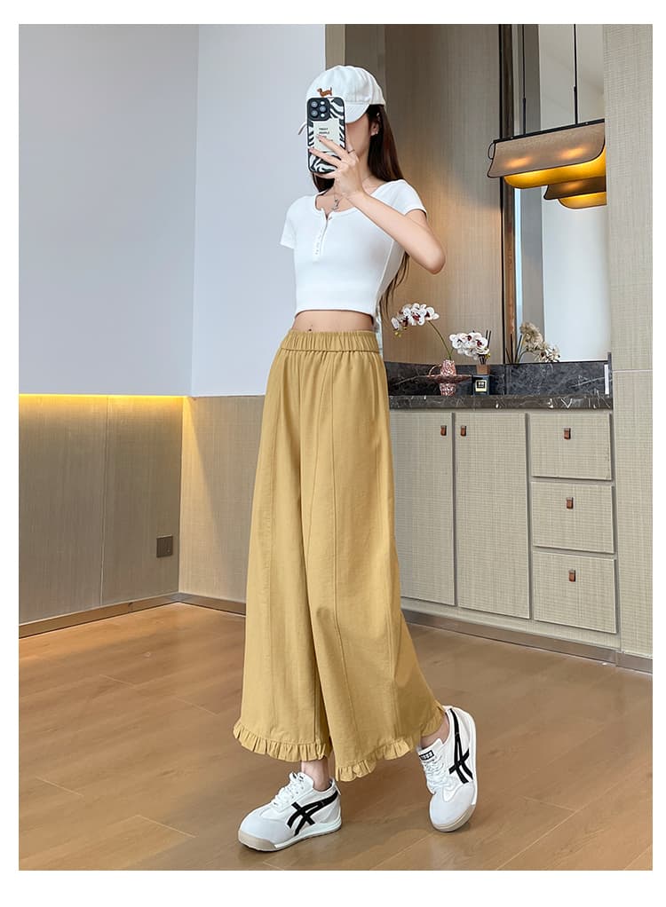 실사 워시 물 면 꽃밭 바지 여성 여름 2026 새로운 작은 키 캐주얼 모통이 칼 바지 다용도 루즈핏 9부 바지 상세 이미지 32