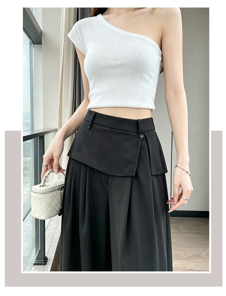 페이크 레이어드 트임 방귀 커튼 바지 여성 얇은 스타일 2026 이른 가을 새로운 루즈핏 도루 센스 캐주얼 넓은 다리 길이 바지 상세 이미지 30