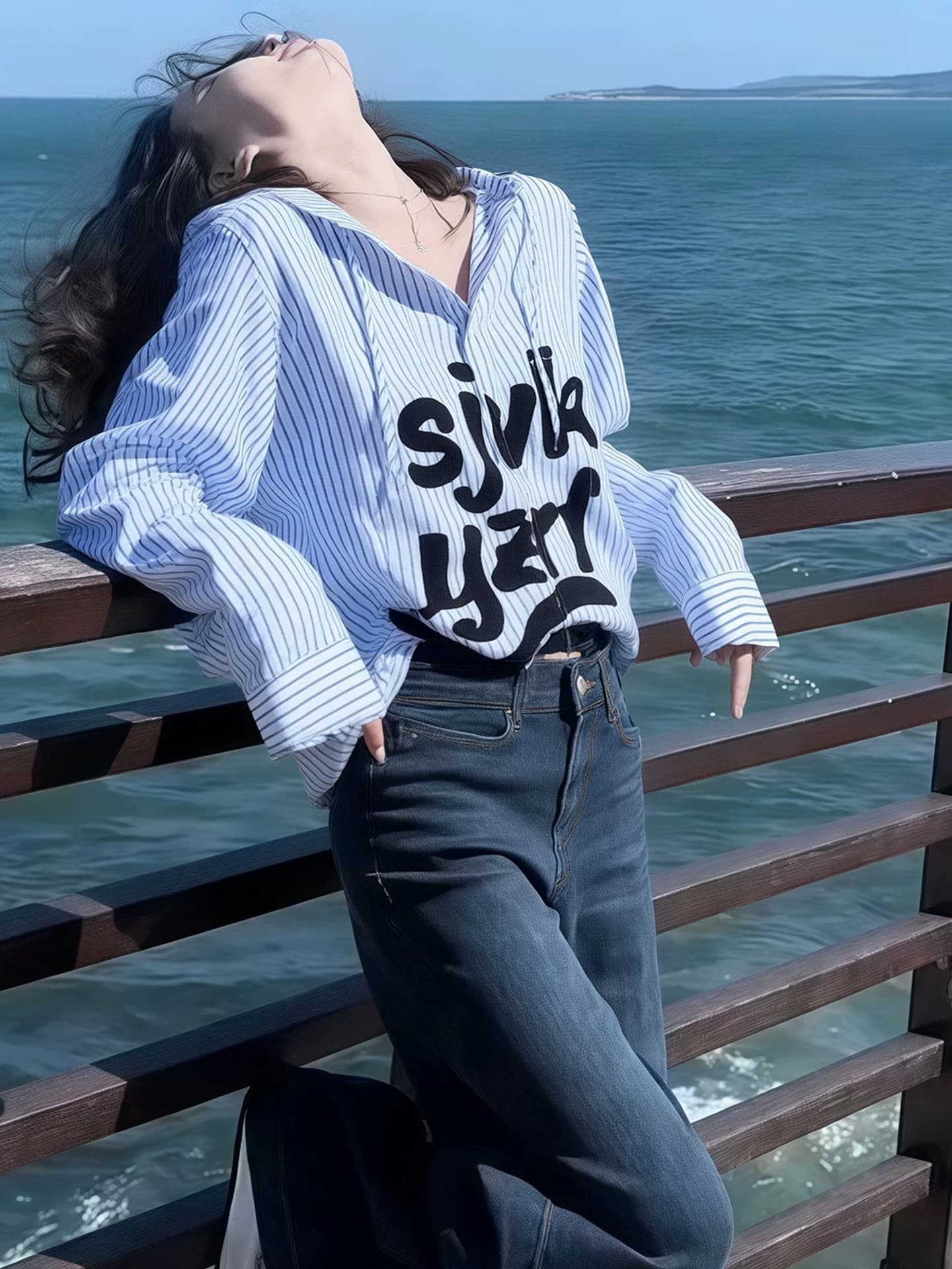한 부서 고급 센스 작은 셔츠 외국 가스 고유 한 Chic 루즈핏 디자인 센스 작은 대중 슬림해 보이는 맨위 파란색 후드 셔츠 상세 이미지 5