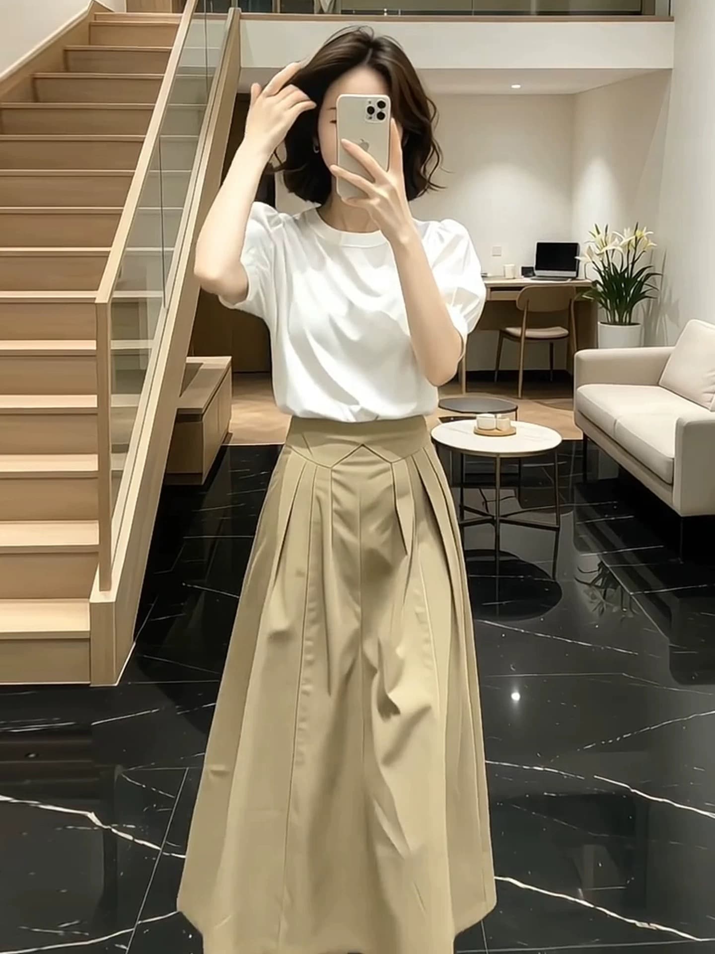 한 부서 전체 집합 ootd 착용 가져 가라. 드레스 아이들 여름 2026 새로운 셔츠 반신 롱 스커트 투피스 슈트 이미지 4