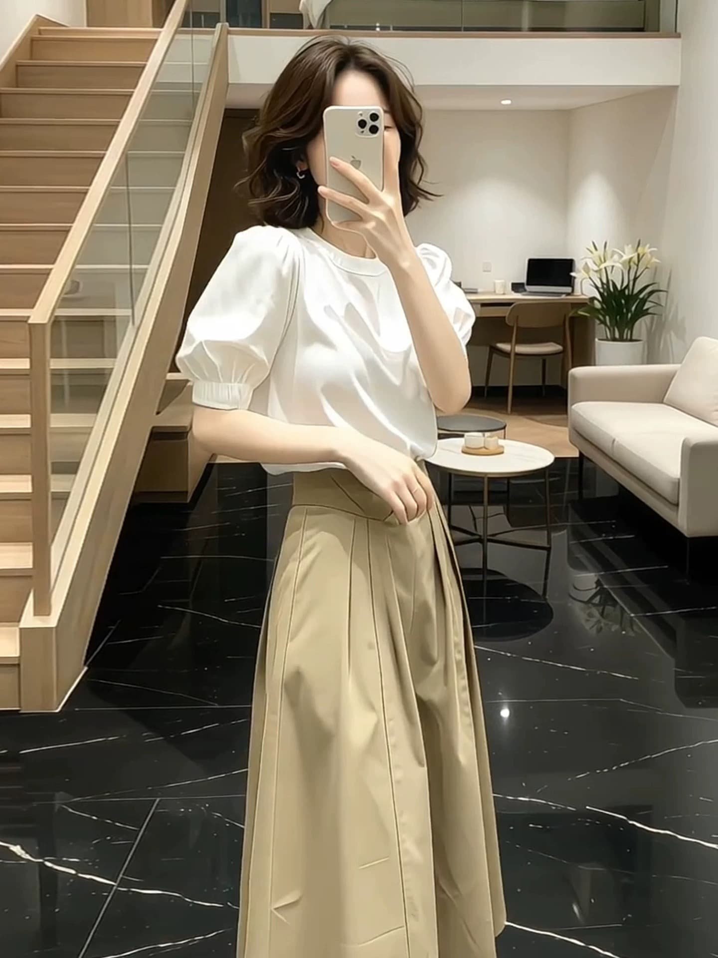 한 부서 전체 집합 ootd 착용 가져 가라. 드레스 아이들 여름 2026 새로운 셔츠 반신 롱 스커트 투피스 슈트 상세 이미지 2