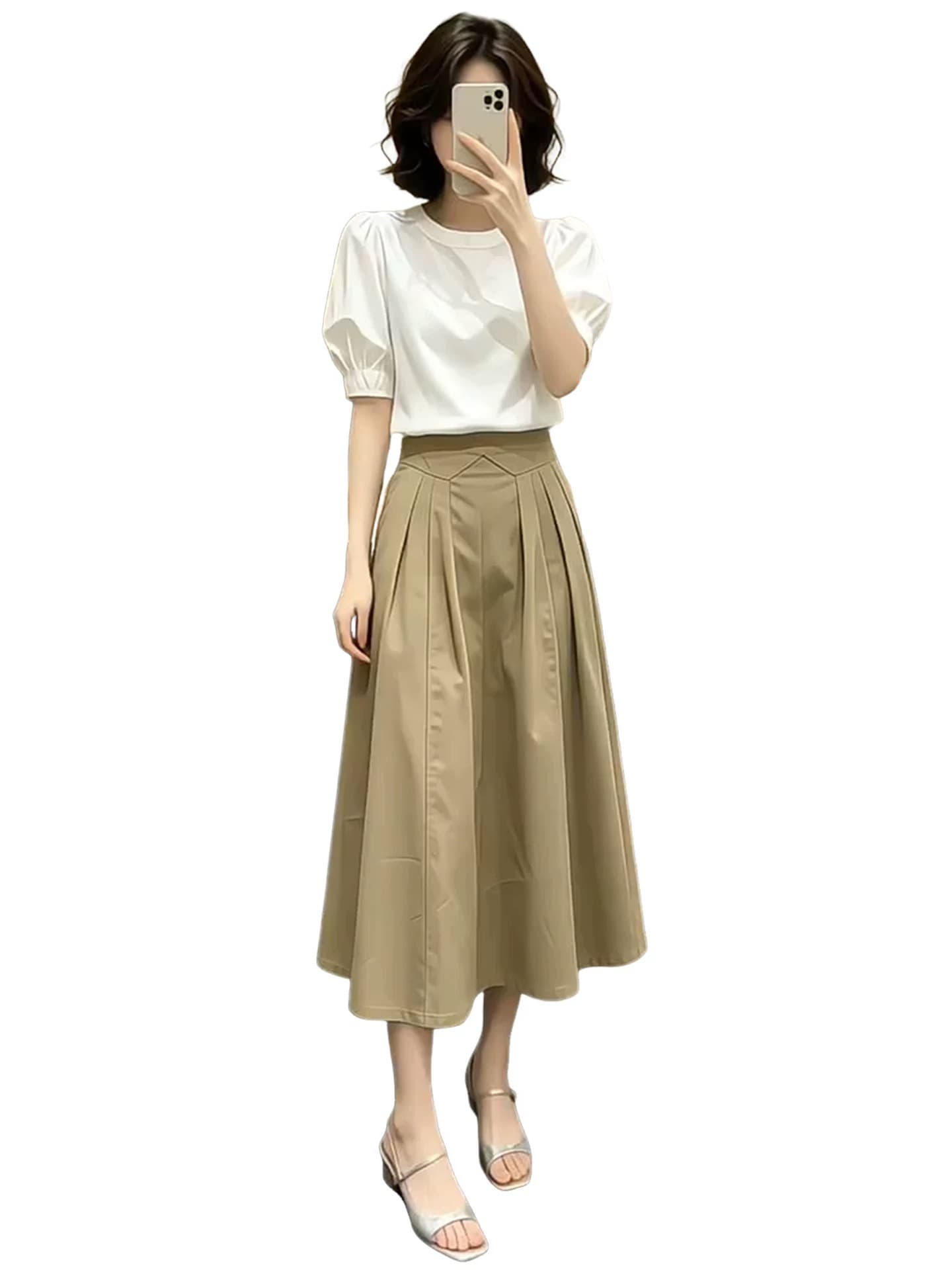 한 부서 전체 집합 ootd 착용 가져 가라. 드레스 아이들 여름 2026 새로운 셔츠 반신 롱 스커트 투피스 슈트 상세 이미지 5