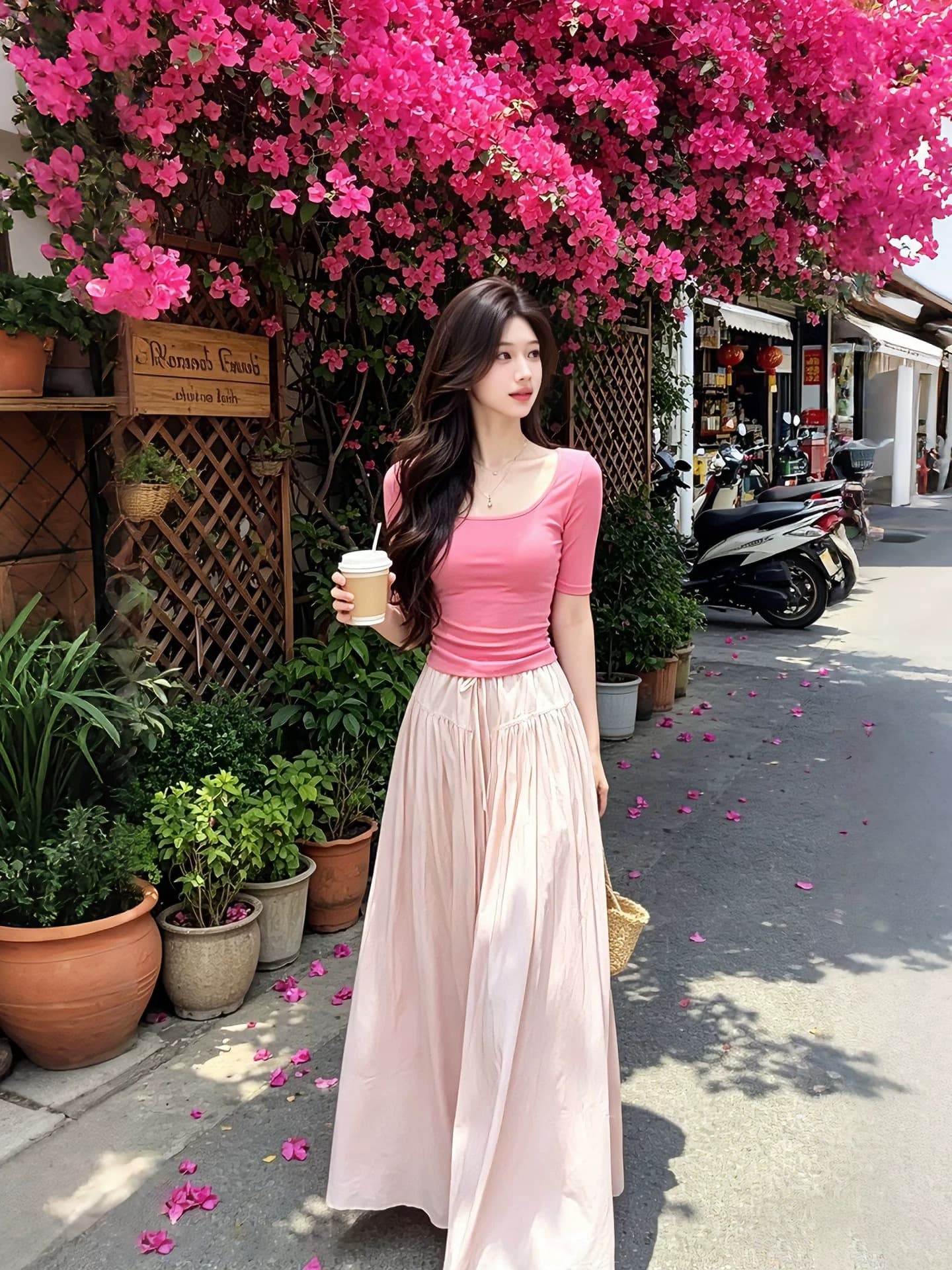 한 부서 전체 집합 ootd 착용 가져 가라. 드레스 아이들 여름 2026 새로운 셔츠 반신 롱 스커트 투피스 슈트 상세 이미지 5