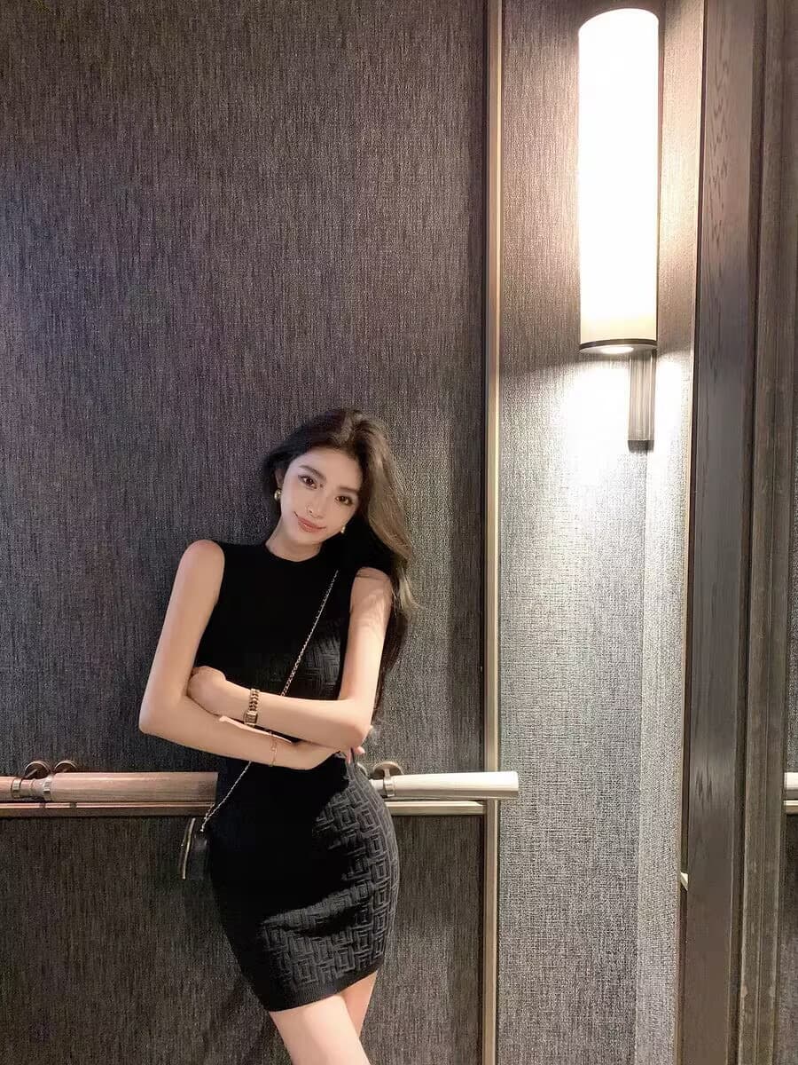 순수한 욕망 바람 핫걸 민소매 니트 여성 드레스 봄 작은 키 섹시함 품격 Chic 인사이드 가져 가라. 타이트 스커트 치마 상세 이미지 4