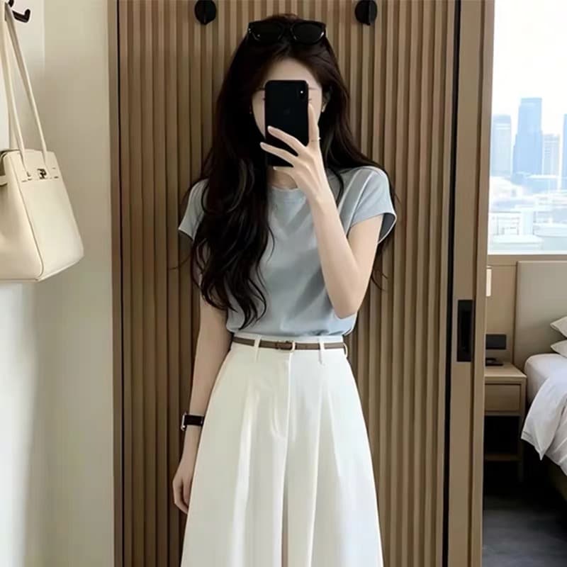 작은 키 2026 출퇴근 코디 전체 집합 차 부서 품격 작은 날다 소매 고급 센스 반신 스커트 패션 투피스 세트 이미지 5