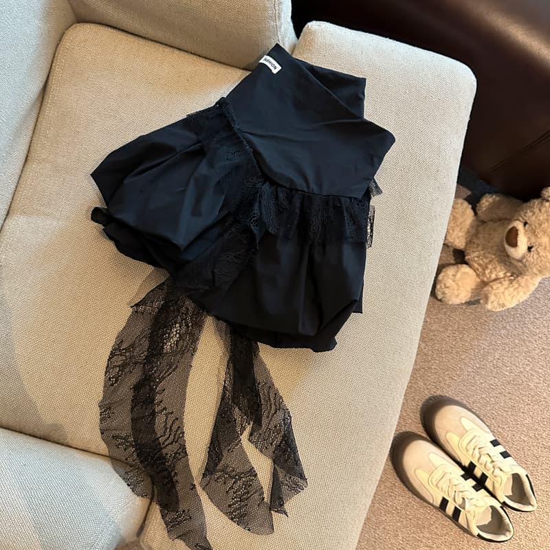 실사 레이스 조각 한 마디 꽃밭 반신 스커트 여성 2026 봄 여름 하이웨이스트 슬림해 보이는 다용도 퍼프 짧은 치마 상세 이미지 35