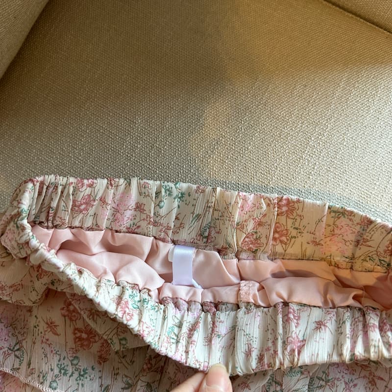 실사 한 부서 부드러운 바람 달콤함 꽃무늬 레이스업 케이크 드레스 여성 2026 여름 새로운 하이웨이스트 슬림해 보이는 A라인 스커트 상세 이미지 6