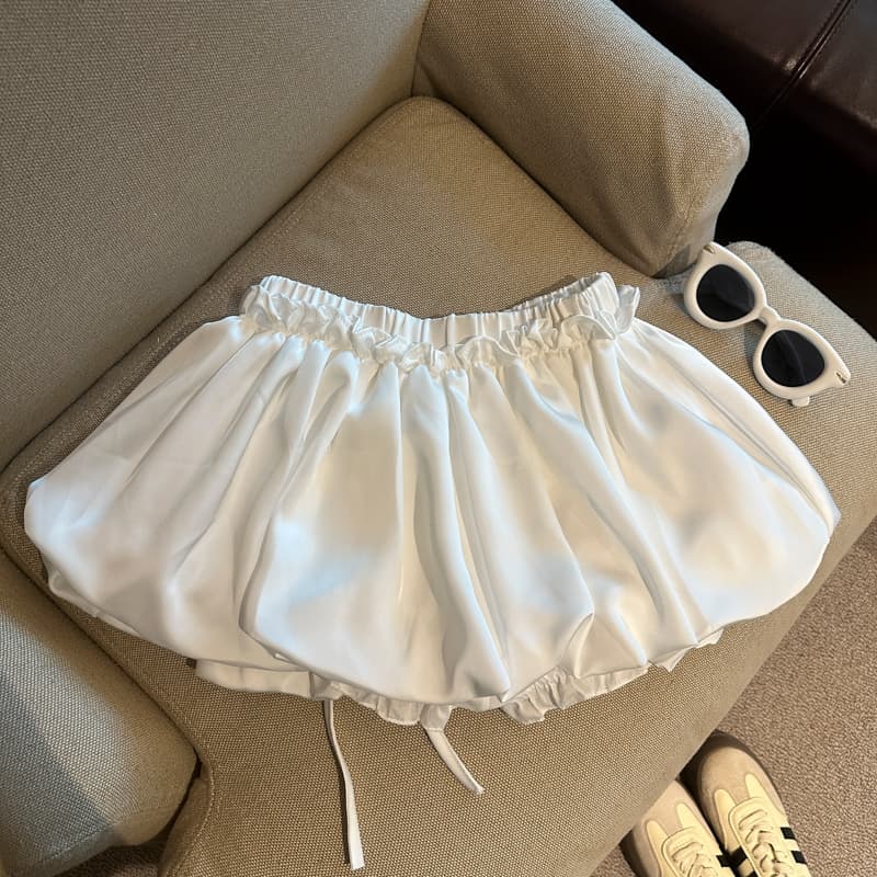 실사 여름 섹션 여성 의류 달콤함 허리밴드 광택 미니 스커트 슬림해 보이는 꽃밭 치마 레이스업 반신 치마바지 상세 이미지 28