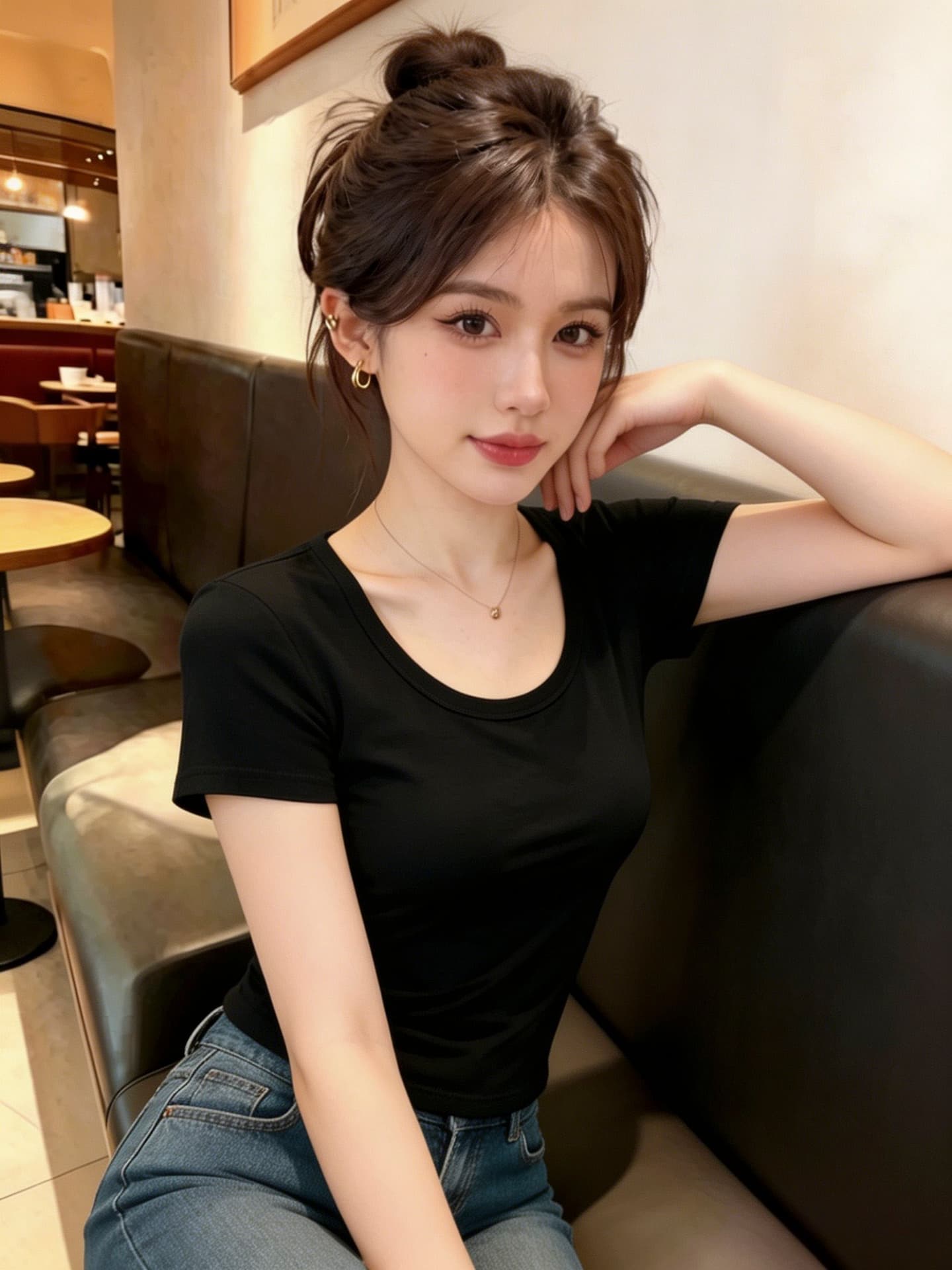 실사 2026 여름 새로운 뒤로 홀로우 아웃 디자인 센스 라운드 넥 반팔 티셔츠 벨트 어깨 패드 쇼트 스타일 맨위 상세 이미지 8