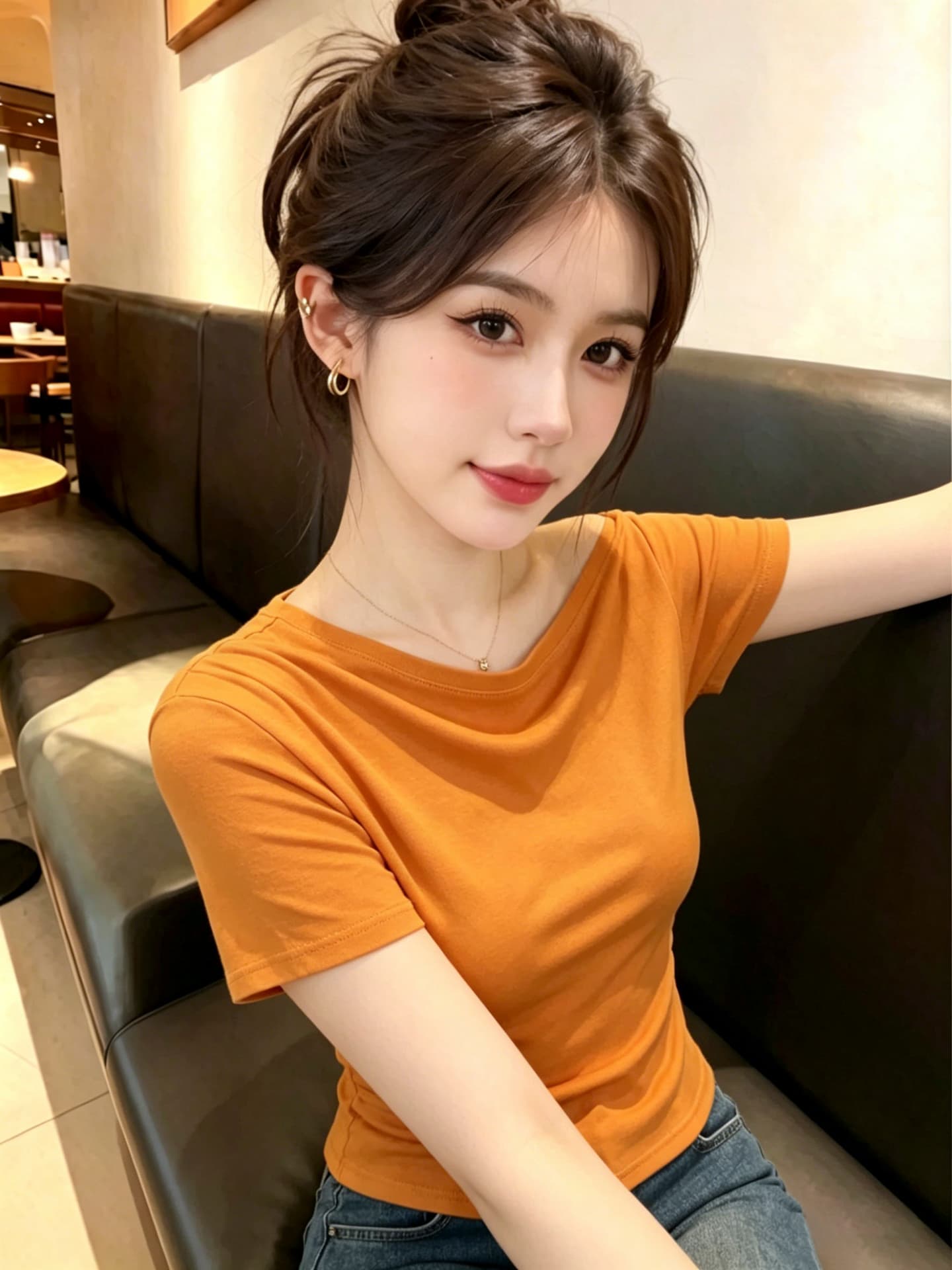 실사 한국 스타일 품격 오프숄더 품격 허리 수축 슬림해 보이는 반팔 티셔츠 여성 2026 새로운 다용도 비스듬한 어깨 의류 상세 이미지 16