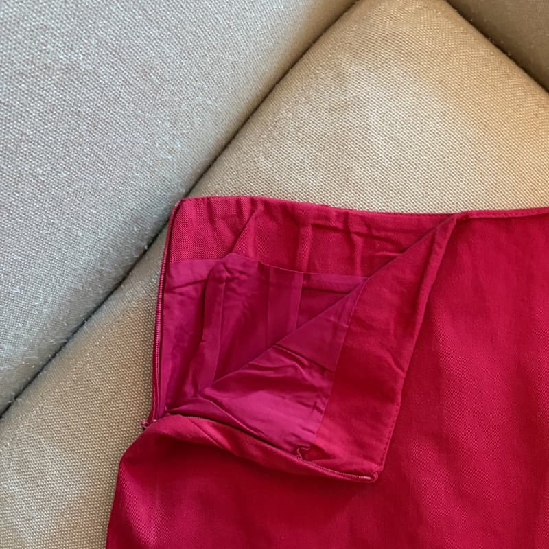 실사 여름 작은 키 단색 워시 물 면 도파민 핫걸 쇼트 스타일 미니멀리즘 다용도 빨간색 반신 스커트 상세 이미지 42