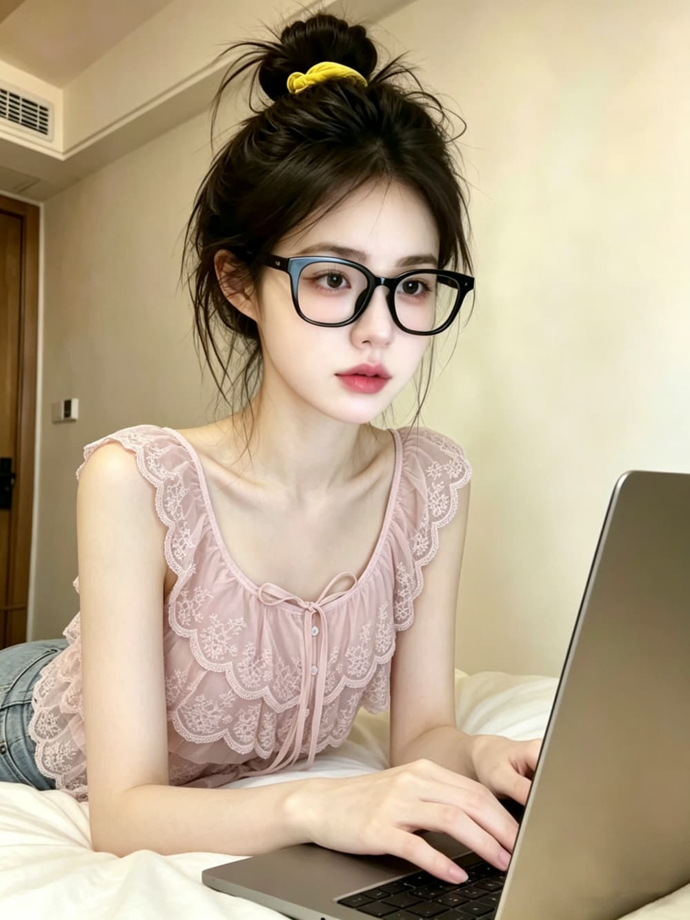 실사 프랑스식 프릴 여러 단계 레이스 조각 Feifei 소매 여성 셔츠 여름 2026 쇼트 스타일 맨위 상세 이미지 6