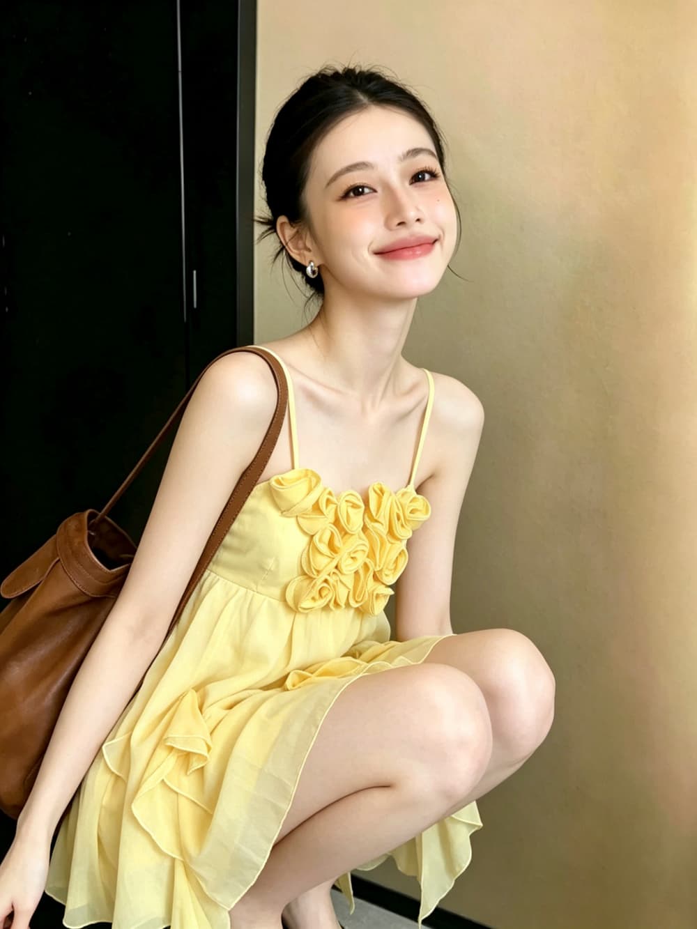 실사 휴가 바람 프랑스식 꽃 슬립 여성 드레스 여름 프릴 치마 부드러운 루즈핏 한 마디 미니 스커트 상세 이미지 6