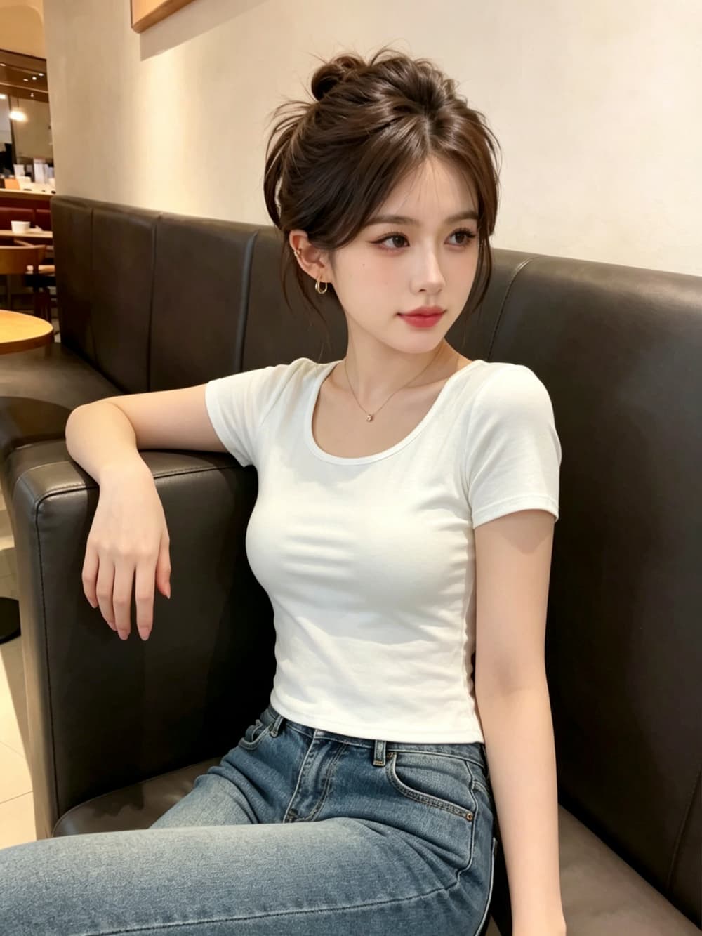 실사 여름 새로운 광장 칼라 패치워크 레이스 반팔 티셔츠 여성 의류 홀로우 아웃 Chic 이슬 멜빵 가슴 패드 의류 상세 이미지 6