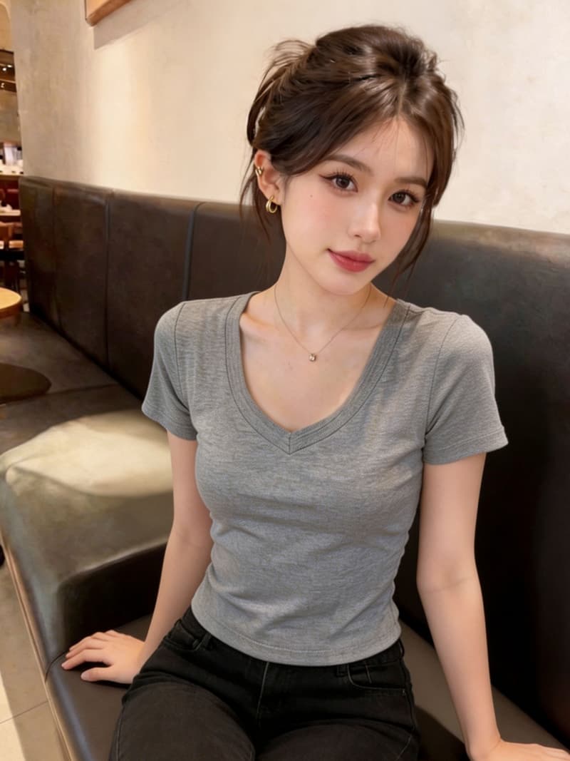 레이스 홀로우 아웃 백리스 반팔 티셔츠 여성 2026 여름 새로운 인터넷 유명인 폭발 몸매 가꾸기 핫걸 맨위 상세 이미지 12