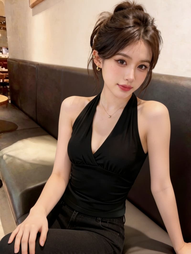 실사 아메리칸 핫걸 바람 행침 목 백리스 캐미솔 벨트 가슴 패드 2026 봄 여름 새로운 몸매 가꾸기 민소매 맨위 상세 이미지 10