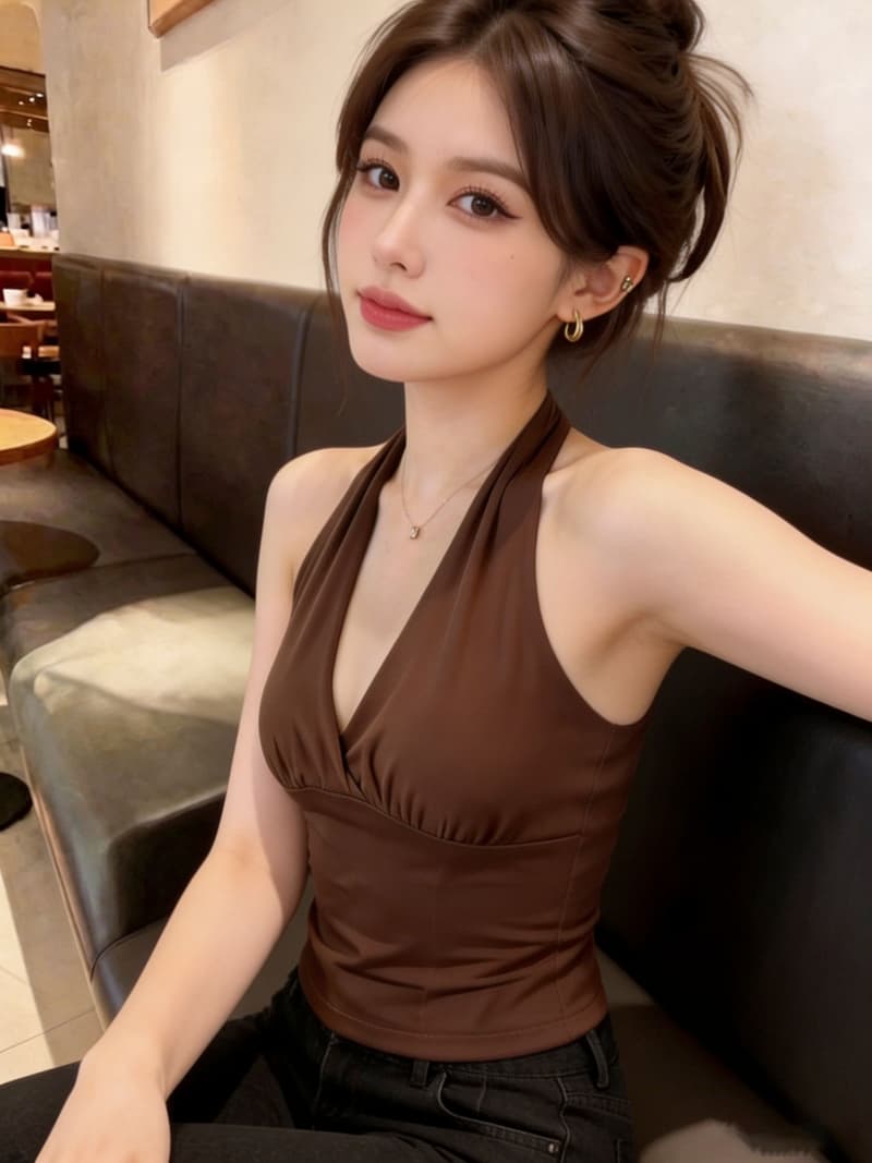 실사 아메리칸 핫걸 바람 행침 목 백리스 캐미솔 벨트 가슴 패드 2026 봄 여름 새로운 몸매 가꾸기 민소매 맨위 상세 이미지 21