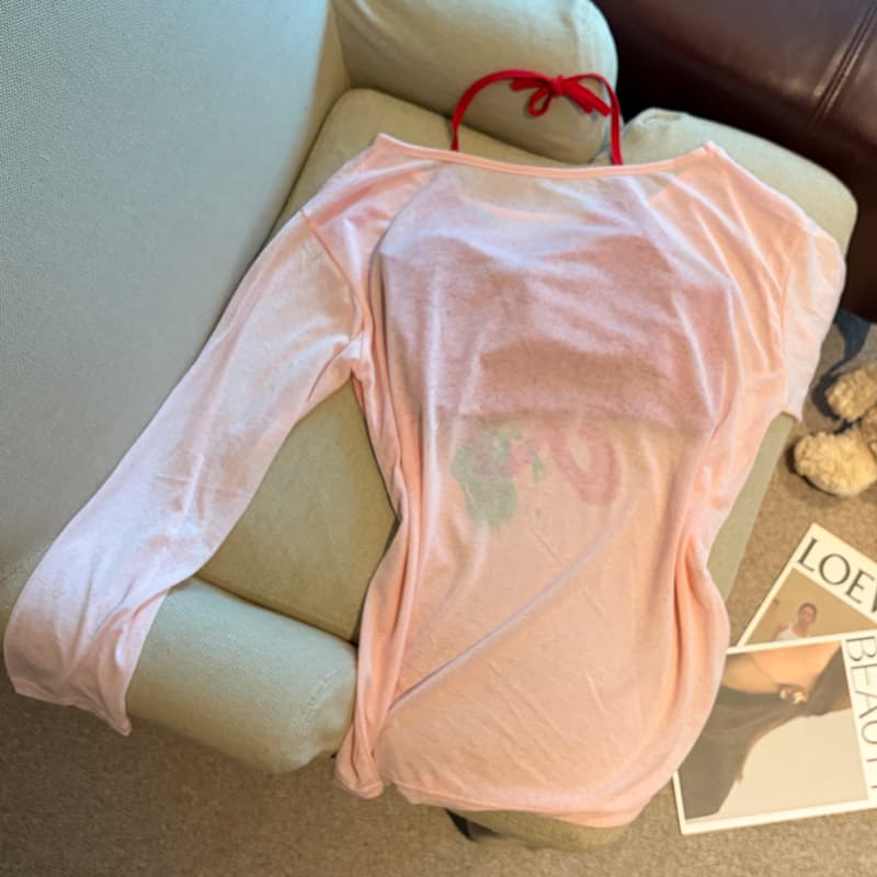실사 행침 목 조끼 벨트 가슴 패드 투피스 세트 긴팔 티셔츠 여성 루즈핏 비스듬한 어깨 얇은 스타일 자외선 차단 블라우스 맨위 상세 이미지 41