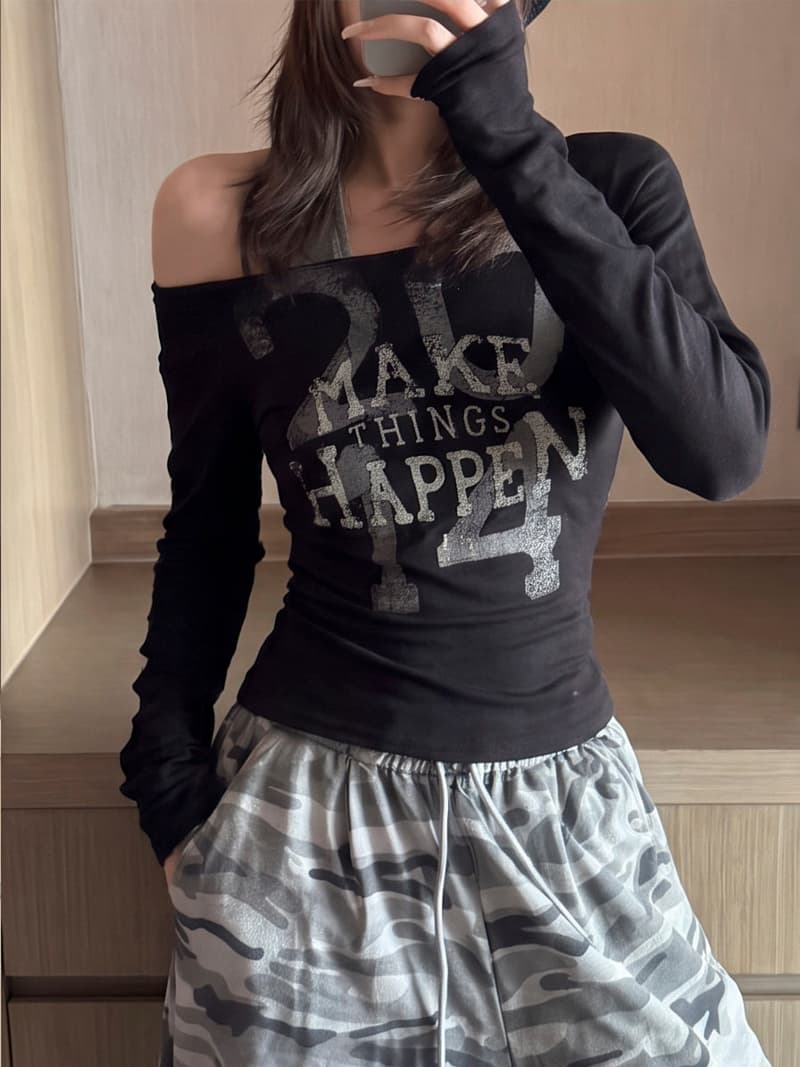 실사 2026 가을 핫걸 프린트 불규칙 행침 목 기본 셔츠 여성 벨트 가슴 패드 페이크 레이어드 긴팔 맨위 이미지 4