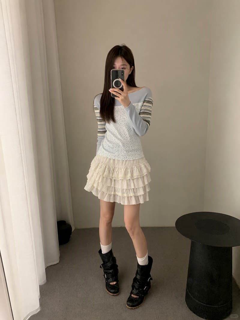 실사 가을 겨울 새로운 하이웨이스트 레이스 레이스 반신 스커트 여성 케이크 미니 스커트 벨트 포함 상세 이미지 1